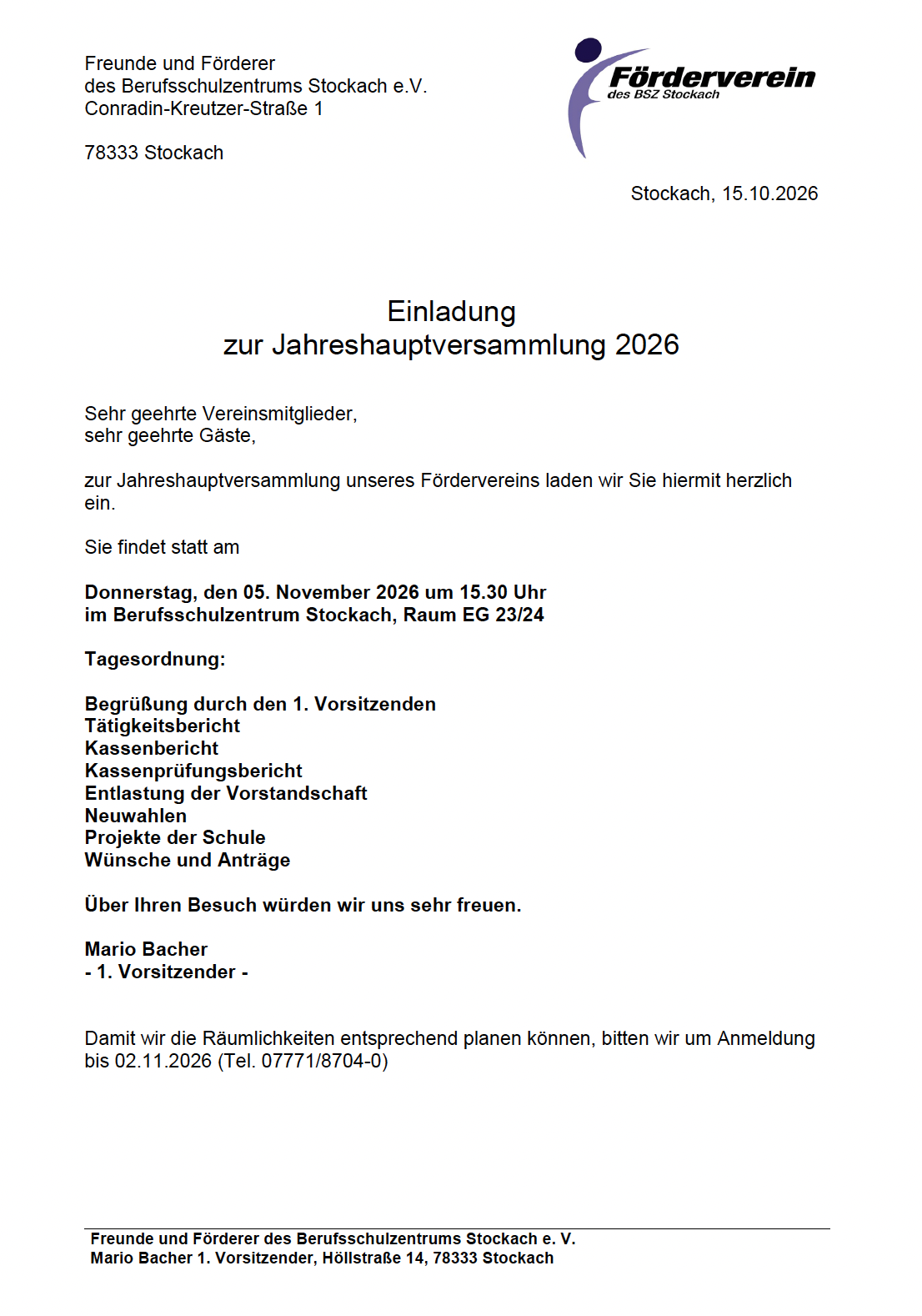 Jahreshauptversammlung